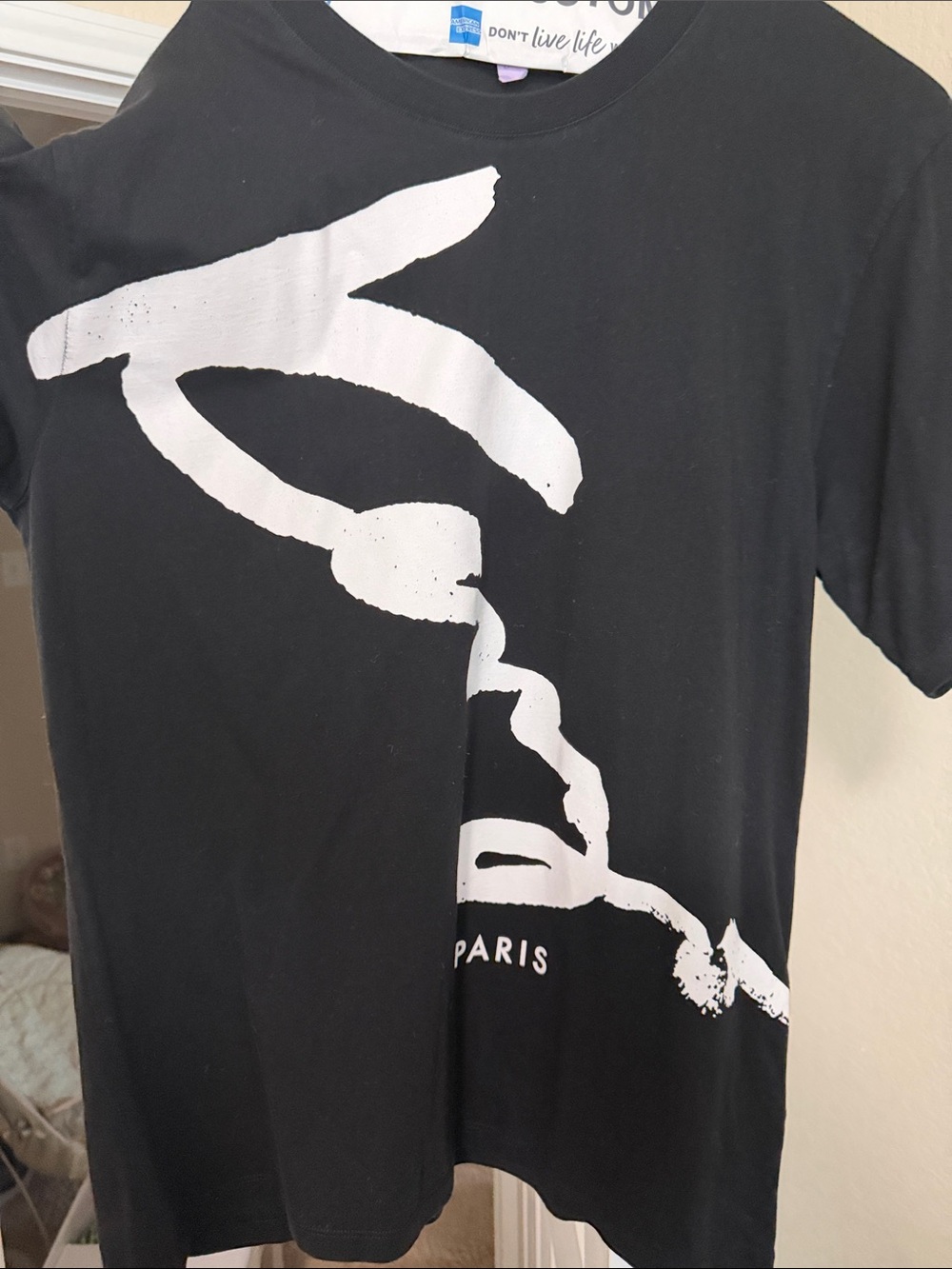 Kenzo Black Short-Sleeve Tee with White Graphic
